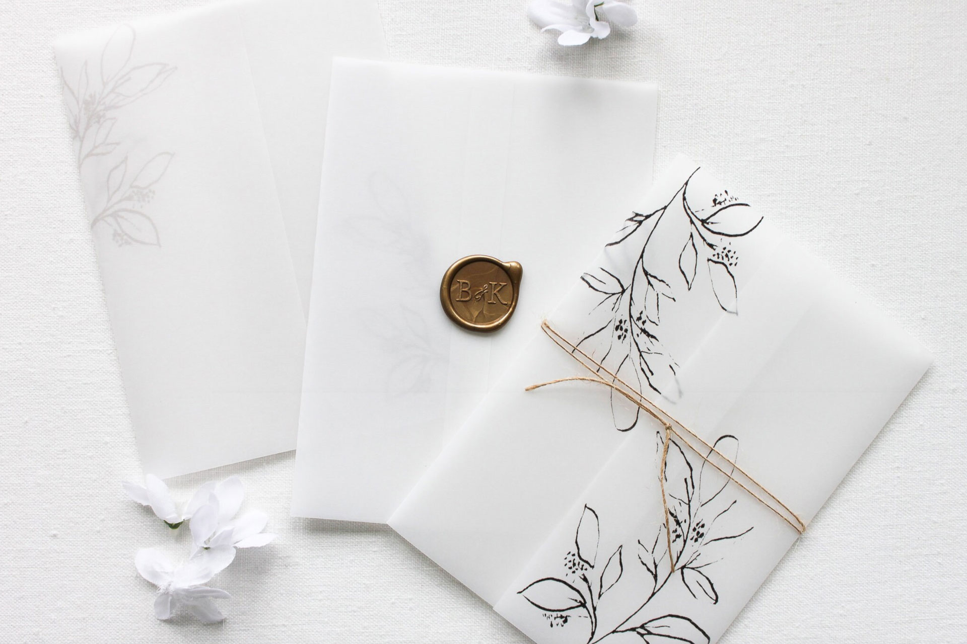 Wedding Printable Vellum Jackets & Belly Bands in any size, Evite You, Dublin Ireland.