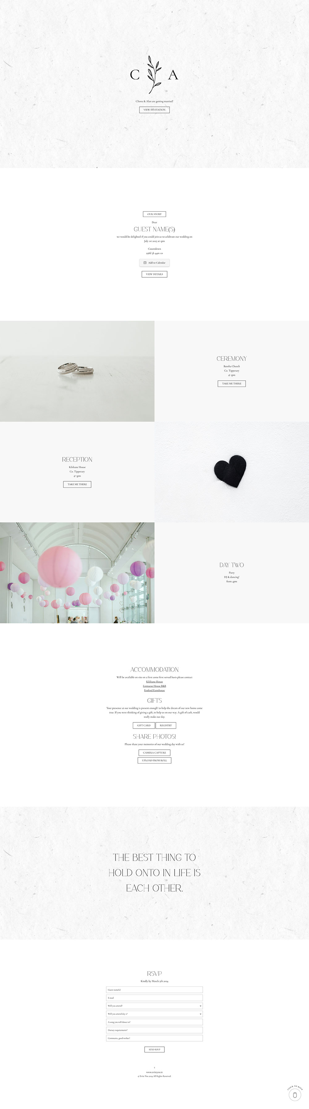 Evite You Online Personalised Paperless Digital Whatsapp Wedding Invitations & Websites, Dublin, Ireland