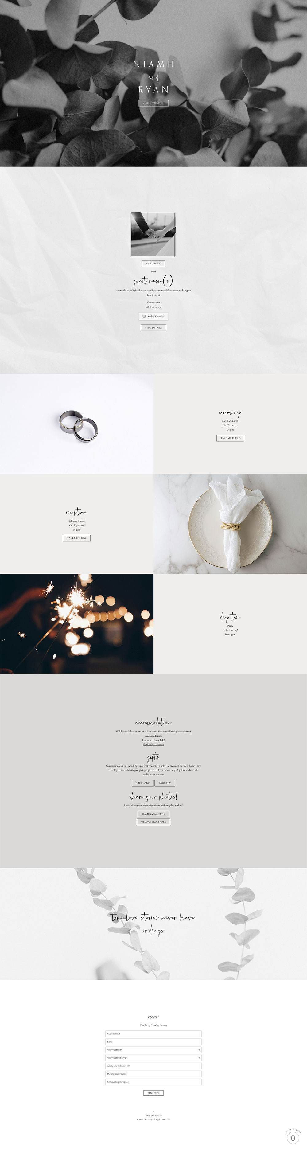 Evite You Online Personalised Paperless Digital Whatsapp Wedding Invitations & Websites, Dublin, Ireland