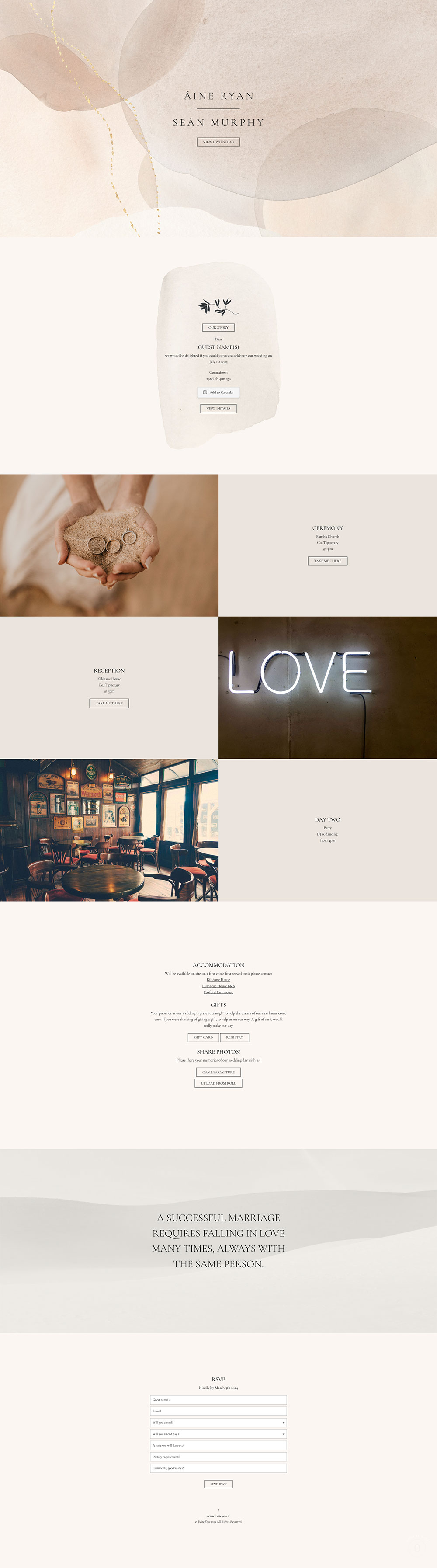 Evite You Online Personalised Paperless Digital Whatsapp Wedding Invitations & Websites, Dublin, Ireland